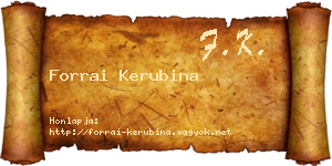 Forrai Kerubina névjegykártya